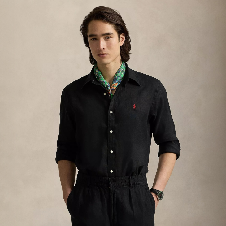 POLO RALPH LAUREN CLASSIC FIT COTTON-LINEN SHIRT
