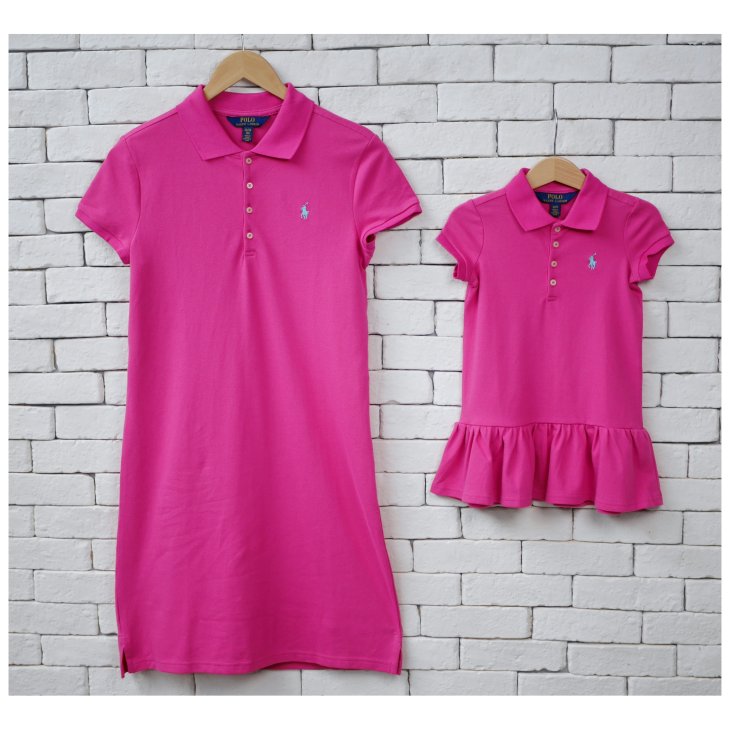 POLO RALPH LAUREN GIRLS COTTON MESH POLO DRESS