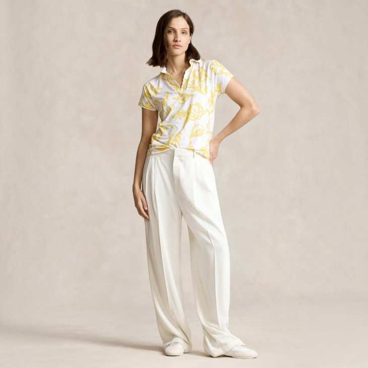 POLO RALPH LAUREN RLX TAILORED FIT FLORAL JERSEY POLO SHIRT