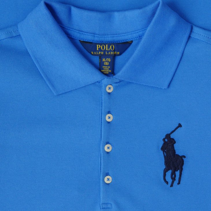POLO RALPH LAUREN GIRLS BIG PONY COTTON MESH POLO DRESS