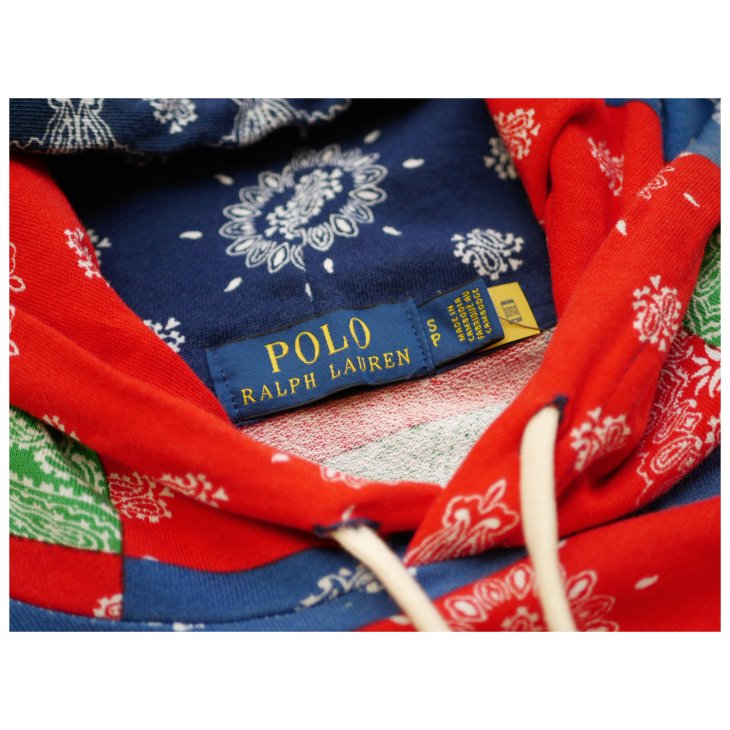 POLO RALPH LAUREN PATCHWORK PRINT SPA TERRY HOODIE