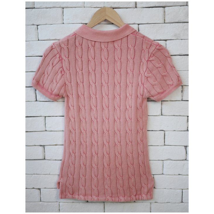 POLO RALPH LAUREN WOMEN CABLE KNIT POLO SHIRT