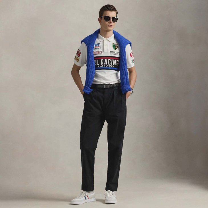 POLO RALPH LAUREN CLASSIC FIT MESH GRAPHIC POLO SHIRT