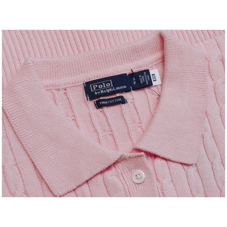 POLO RALPH LAUREN CABLE KNIT COTTON POLO CARDIGAN