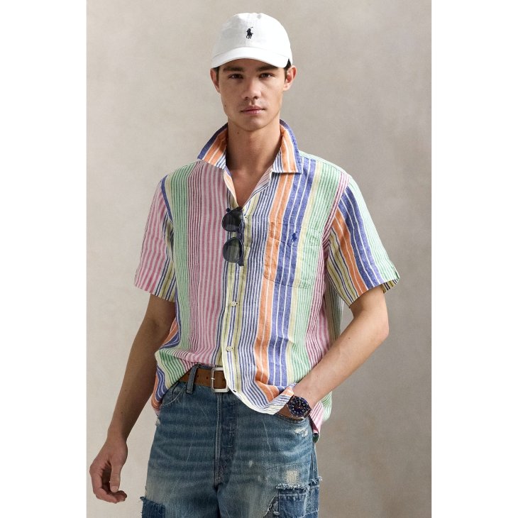 POLO RALPH LAUREN CLASSIC FIT PRINT LINEN CAMP SHIRT