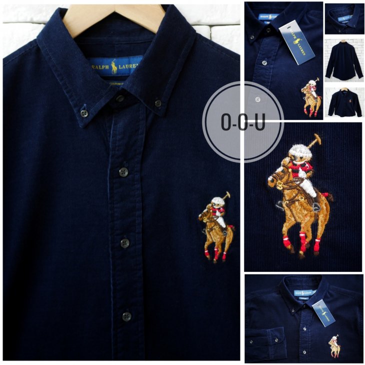 POLO RALPH LAUREN CUSTOM FIT POLO BEAR CORDUROY SHIRT