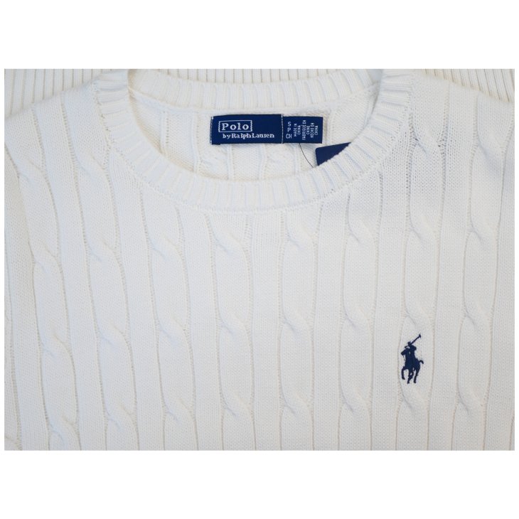 POLO RALPH LAUREN WOMEN COTTON CABLE SHORT SLEEVE JUMPER