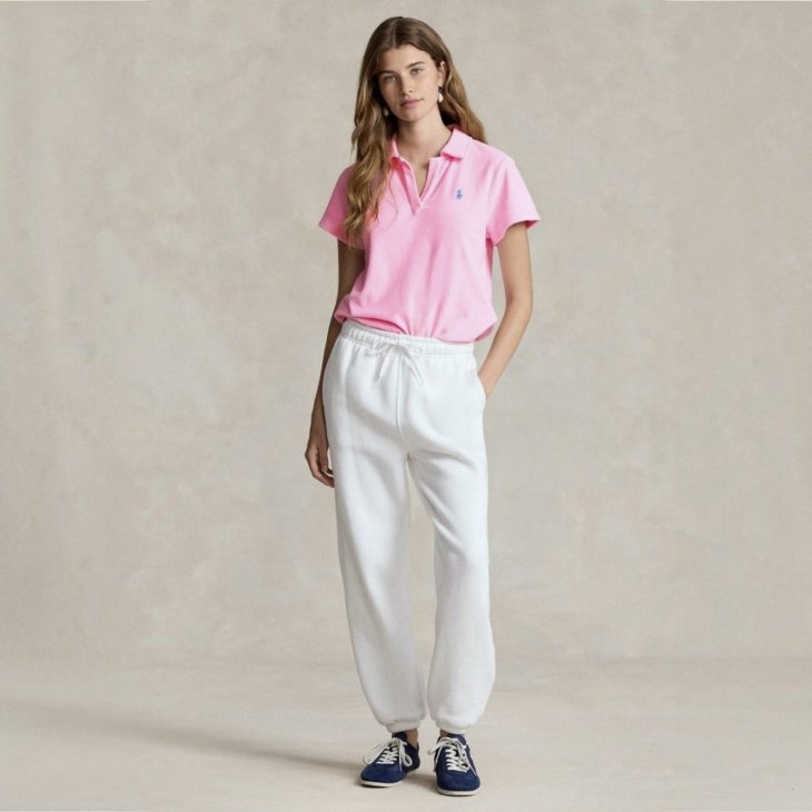 POLO RALPH LAUREN WOMEN SHRUNKEN FIT TERRY POLO SHIRT