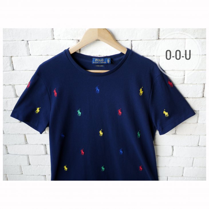 POLO RALPH LAUREN CUSTOM SLIM FIT POLO PONY COTTON MESH TEE