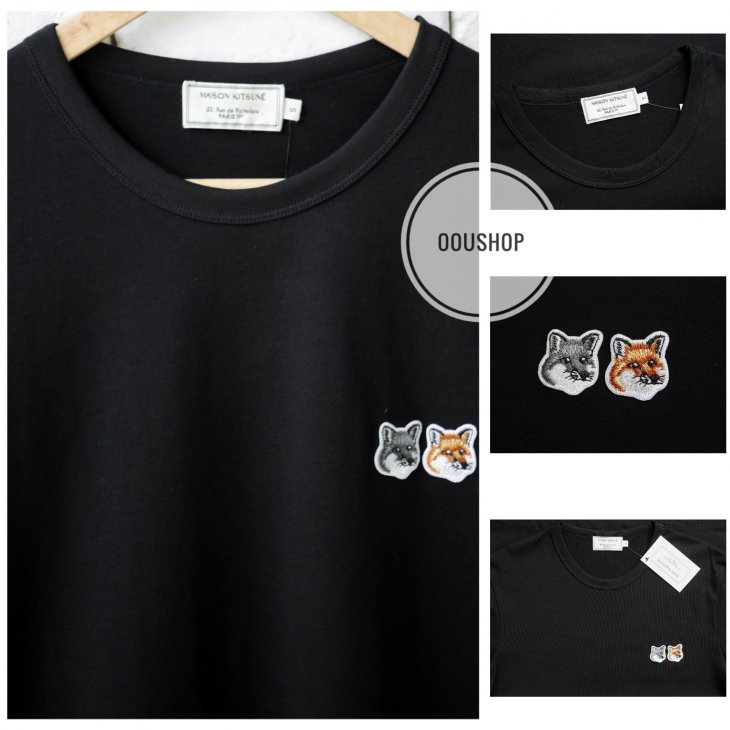 MAISON KITSUNE TEE-SHIRT DOUBLE FOX HEAD PATCH