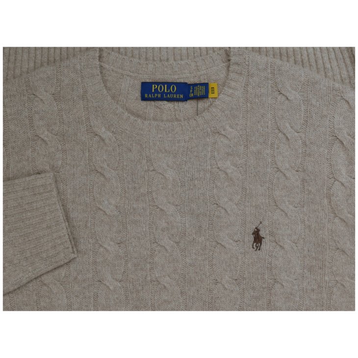 POLO RALPH LAUREN CABLE WOOL CREWNECK SWEATER