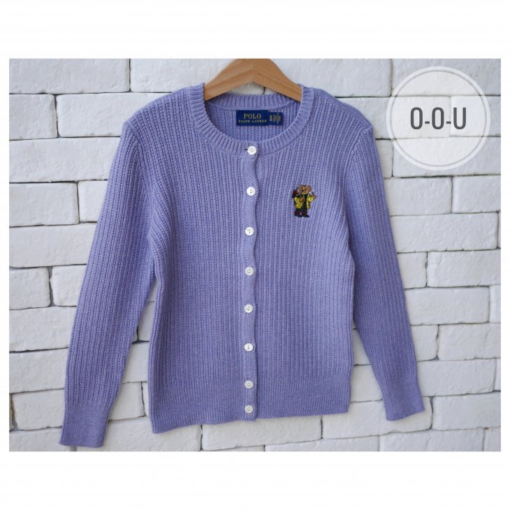 POLO RALPH LAUREN KIDS POLO BEAR COTTON CARDIGAN