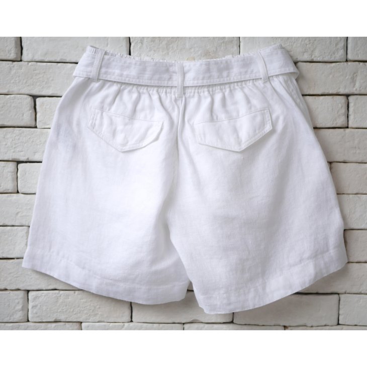 POLO RALPH LAUREN WOMEN BELTED LINEN SHORT