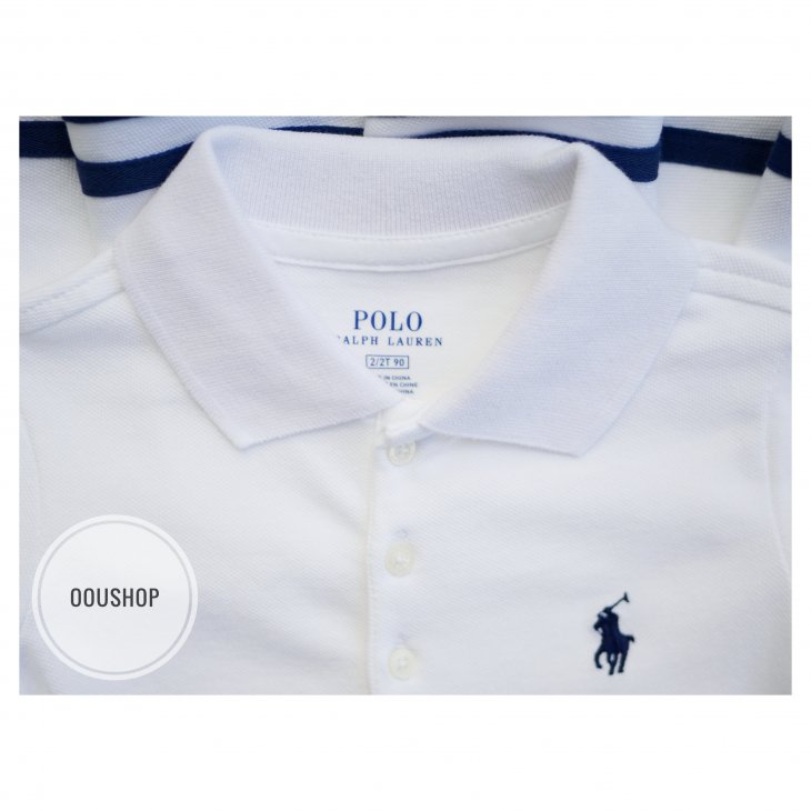 POLO RALPH LAUREN KIDS STRIPED STRETCH MESH POLO DRESS