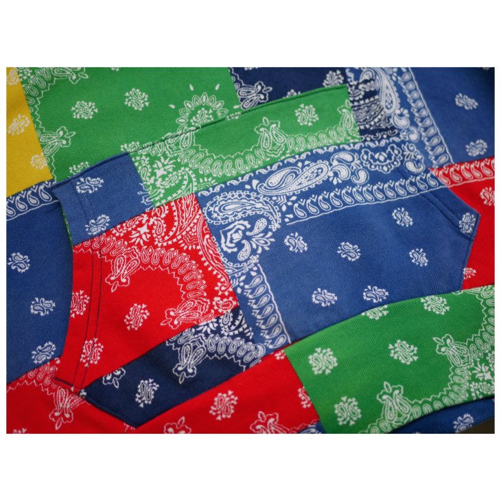 POLO RALPH LAUREN PATCHWORK PRINT SPA TERRY HOODIE