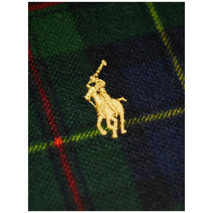 POLO RALPH LAUREN BOYS TARTAN MESH POLO SHIRT