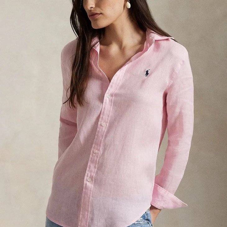 POLO RALPH LAUREN WOMEN CLASSIC FIT LINEN SHIRT