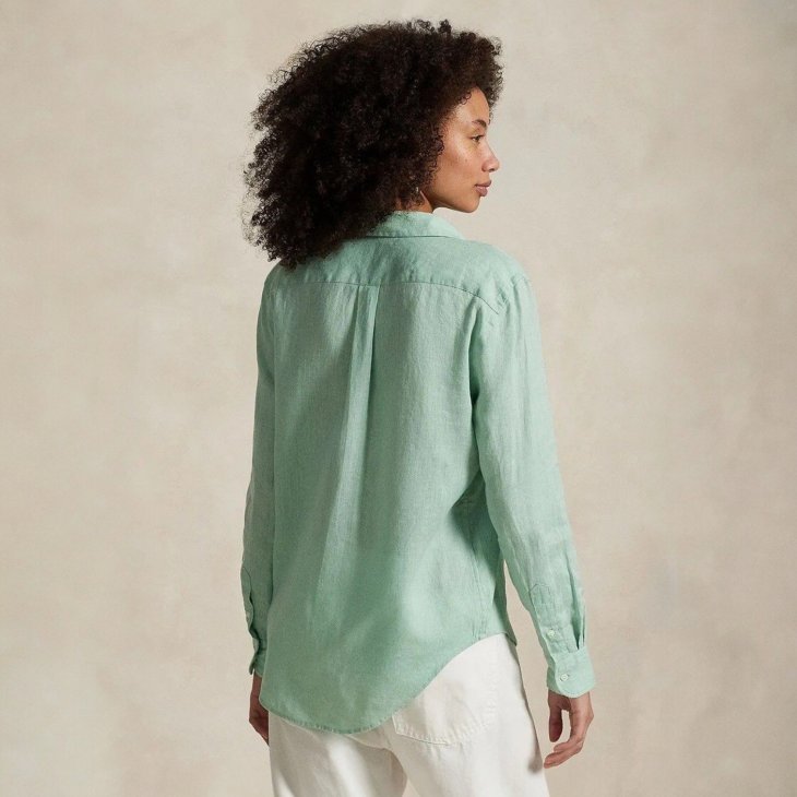 POLO RALPH LAUREN WOMEN CLASSIC FIT LINEN SHIRT