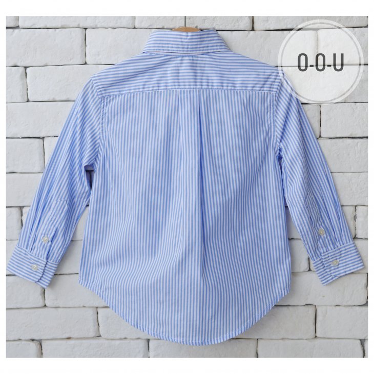 POLO RALPH LAUREN KIDS STRIPED COTTON POPLIN SHIRT