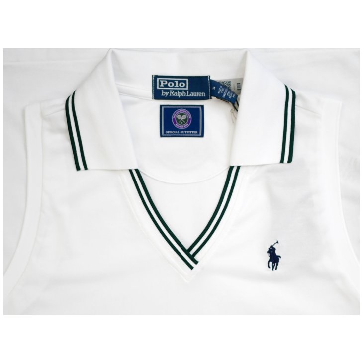 POLO RALPH LAUREN WIMBLEDON PIQUE SLEEVELESS POLO SHIRT