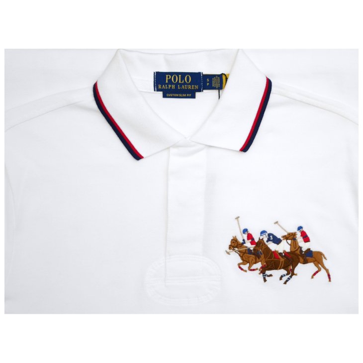 POLO RALPH LAUREN CLASSIC FIT TRIPLE-PONY MESH POLO SHIRT