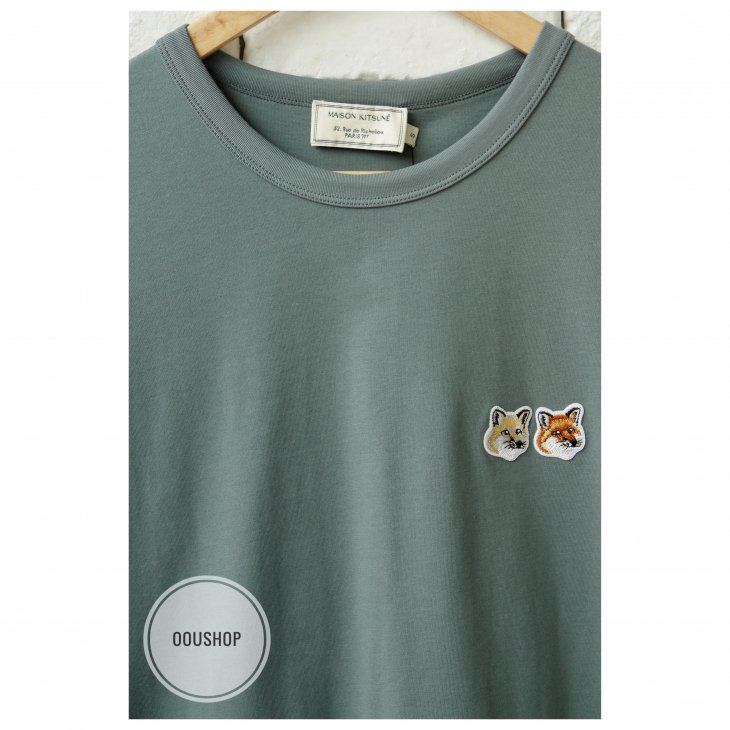 MAISON KITSUNE TEE-SHIRT DOUBLE FOX HEAD PATCH
