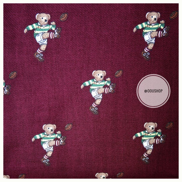 POLO RALPH LAUREN KICKER BEAR GRAPHIC POCKET SQUARE
