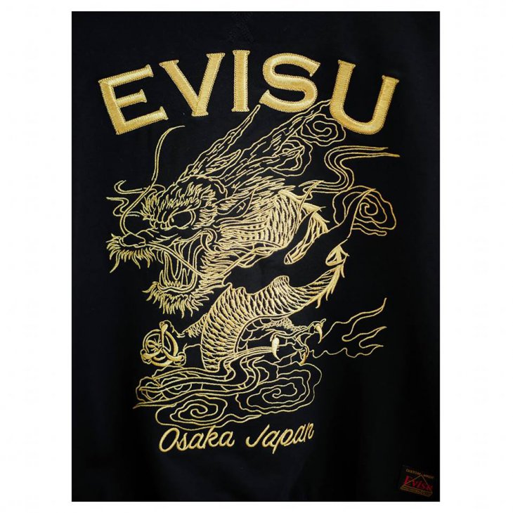 EVISU DRAGON AND LOGO EMBROIDERED SWEATSHIRT