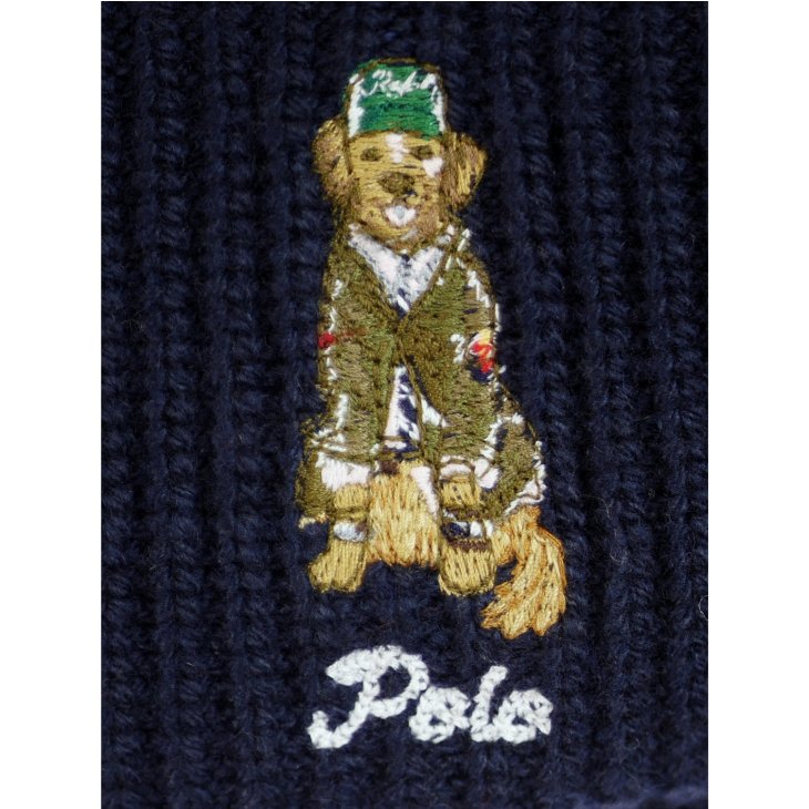 POLO RALPH LAUREN GOLDEN RETRIEVER EMBROIDERED KNIT BEANIE