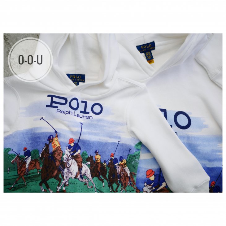 POLO RALPH LAUREN KIDS EQUESTRIAN-PRINT FLEECE HOODIE