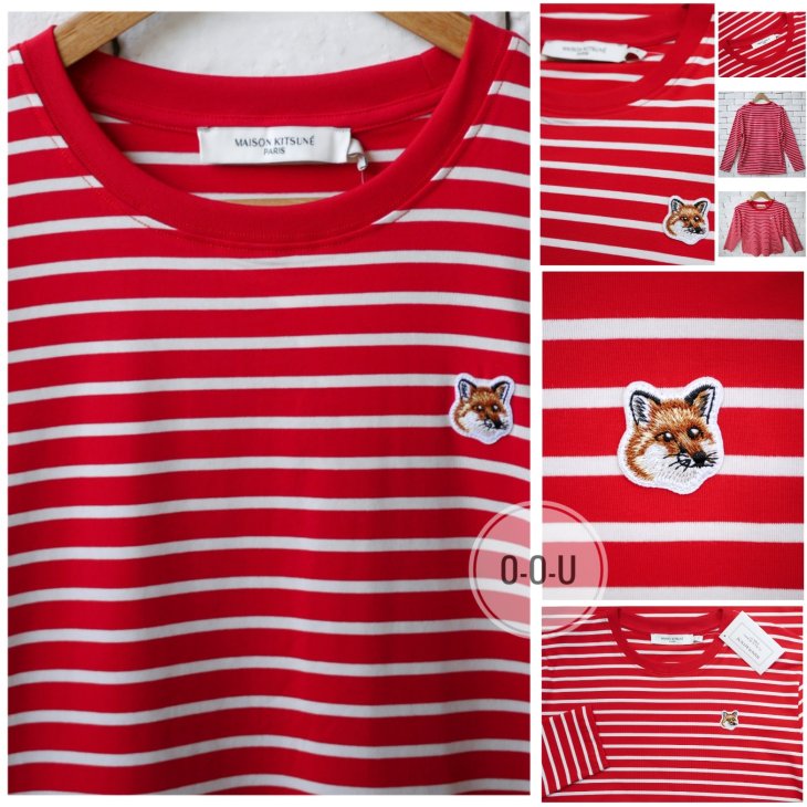 MAISON KITSUNE FOX HEAD PATCH REGULAR MARIN TEE SHIRT