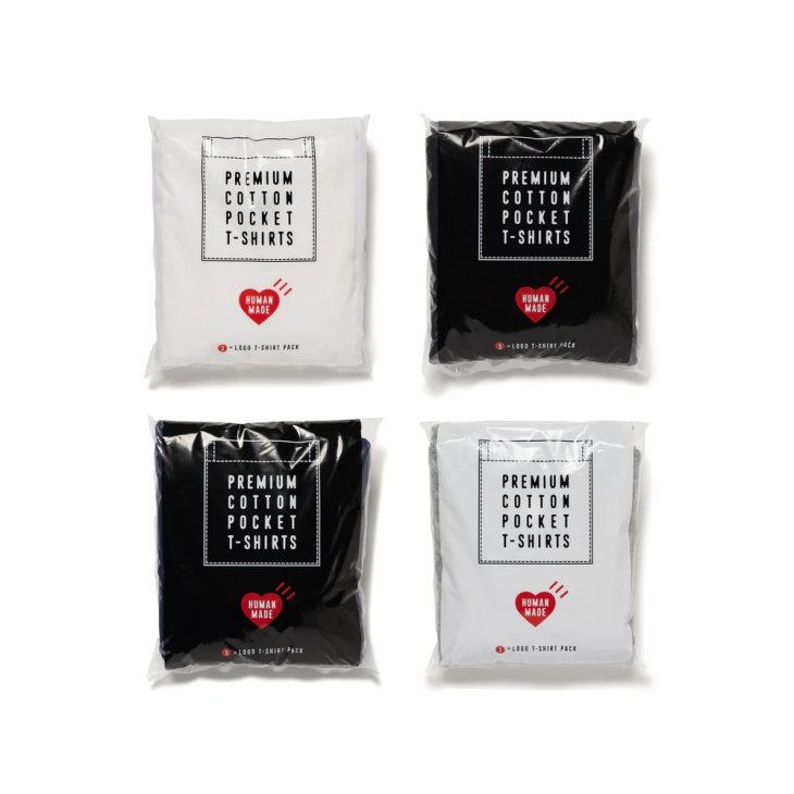 HUMAN MADE 3-PACK POCKET T-SHIRT