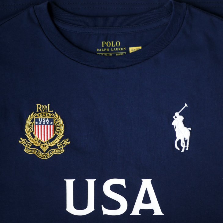 POLO RALPH LAUREN BOYS USA COTTON JERSEY TEE