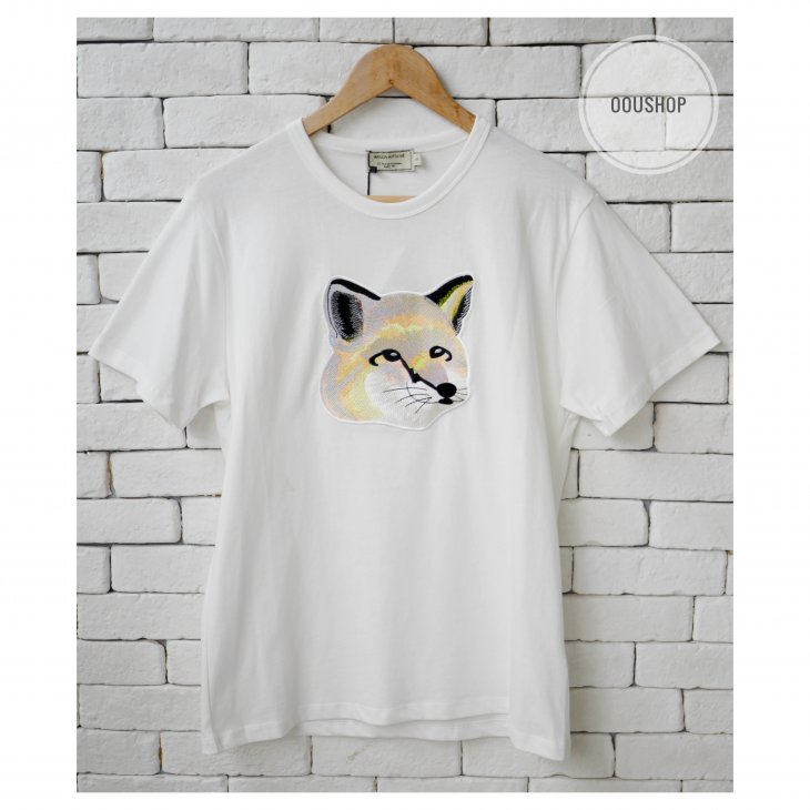 MAISON KITSUNE TEE-SHIRT PASTEL FOX HEAD EMBROIDERY