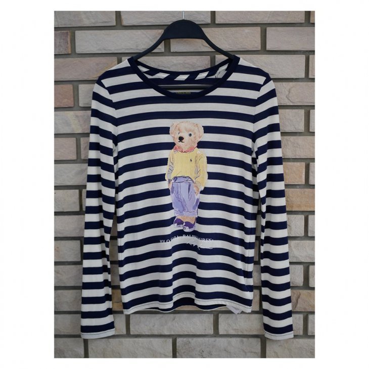 POLO RALPH LAUREN STRIPED POLO BEAR KIDS T-SHIRT