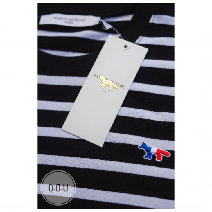 MAISON KITSUNE TRICOLOR FOX  PATCH MARIN TEE-SHIRT