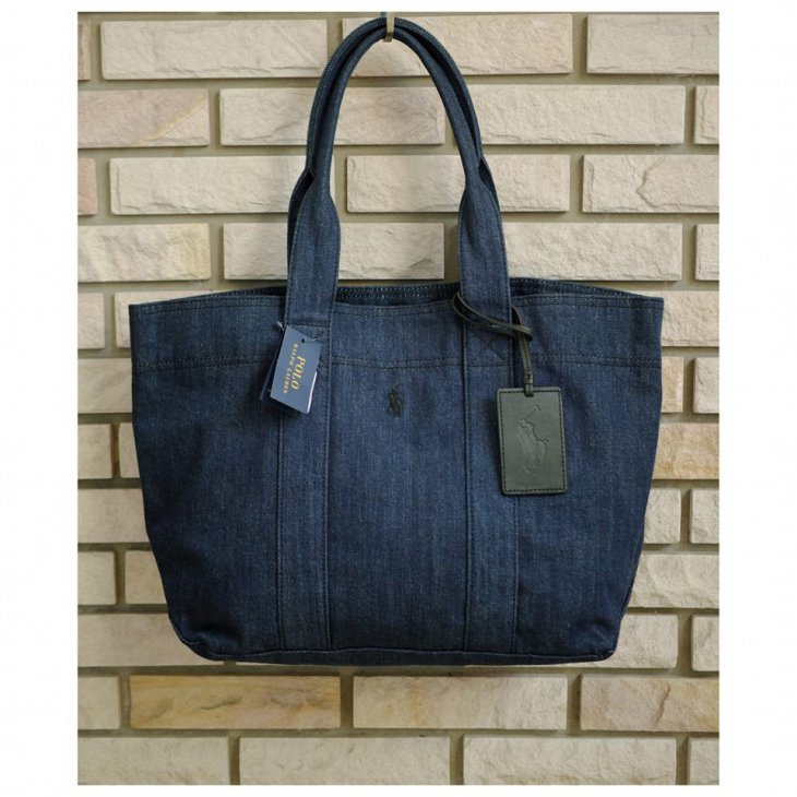 POLO RALPH LAUREN INDIGO DENIM TOTE BAG