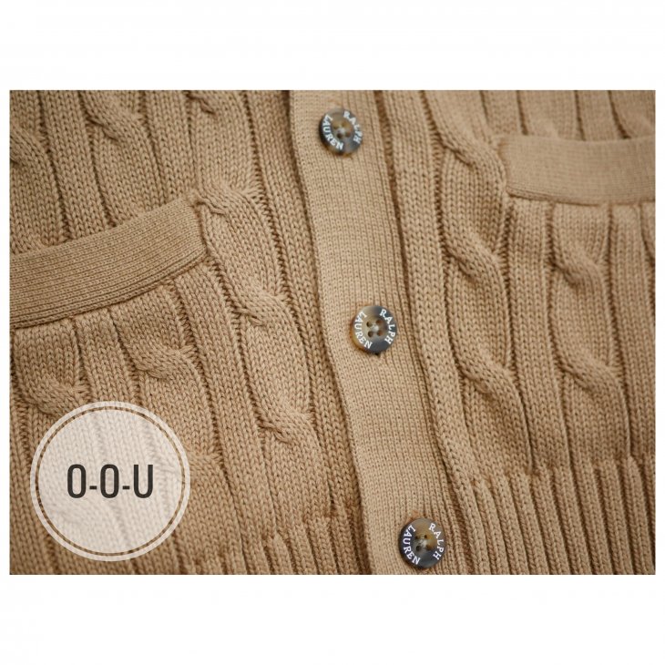 POLO RALPH LAUREN KIDS CABLE-KNIT COTTON V-NECK CARDIGAN