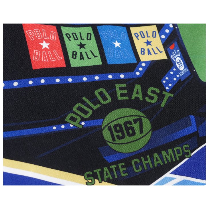 POLO RALPH LAUREN CLASSIC FIT BASKETBALL PRINT CAMP SHIRT