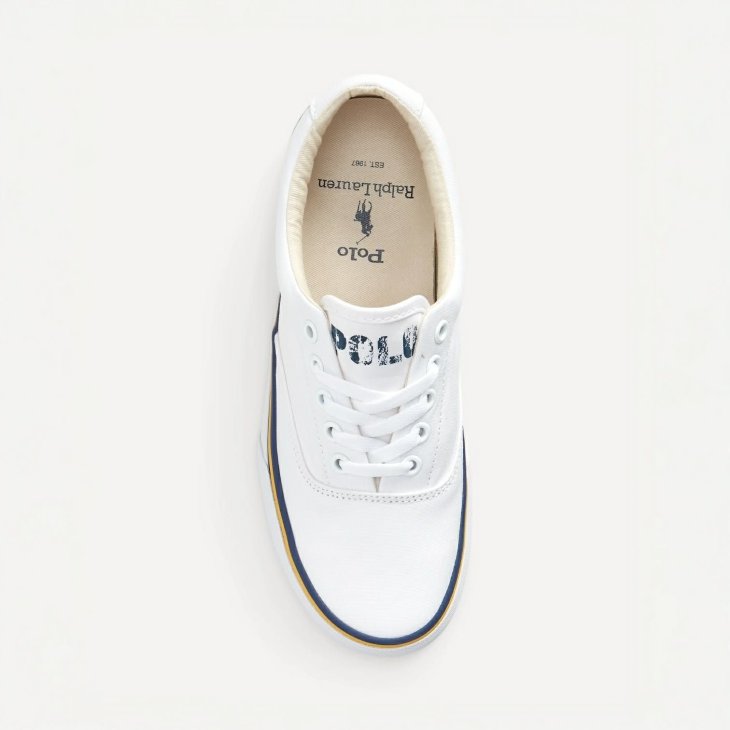 POLO RALPH LAUREN LOGO COTTON CANVAS TRAINER