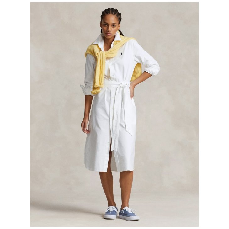 POLO RALPH LAUREN BELTED COTTON OXFORD SHIRTDRESS