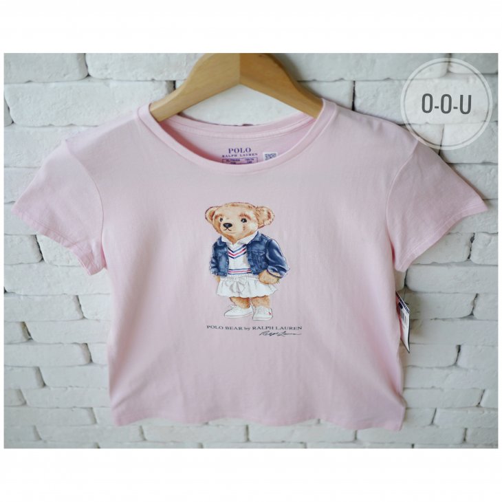 POLO RALPH LAUREN GIRLS POLO BEAR COTTON T-SHIRT