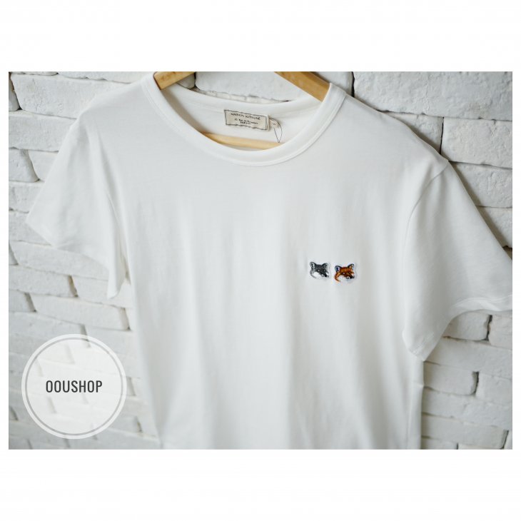 MAISON KITSUNE TEE-SHIRT DOUBLE FOX HEAD PATCH