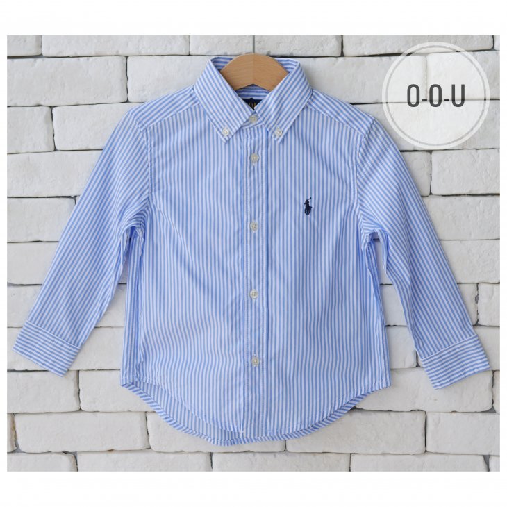 POLO RALPH LAUREN KIDS STRIPED COTTON POPLIN SHIRT