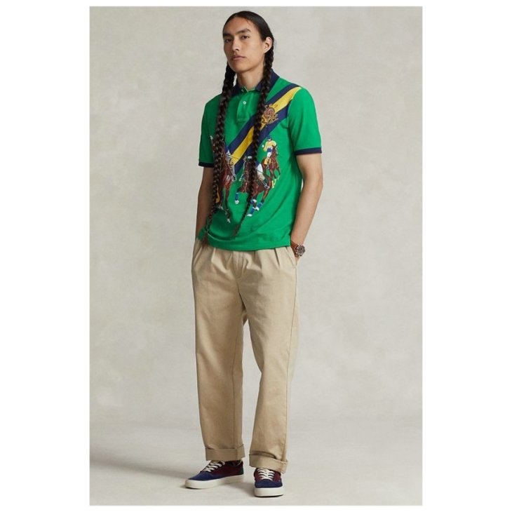 POLO RALPH LAUREN CLASSIC FIT POLO MATCH PRINT POLO SHIRT