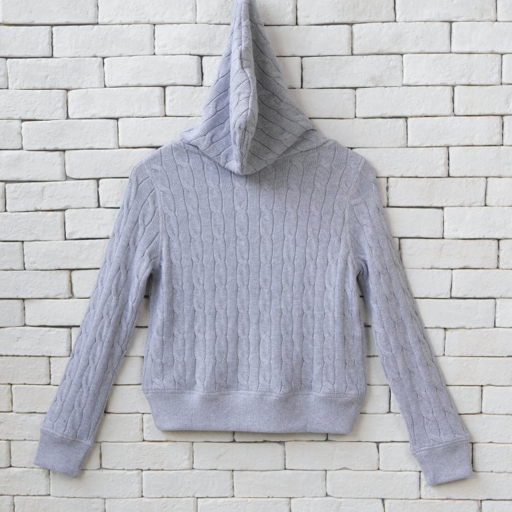POLO RALPH LAUREN WOMEN CABLE-KNIT COTTON FULL ZIP HOODIE