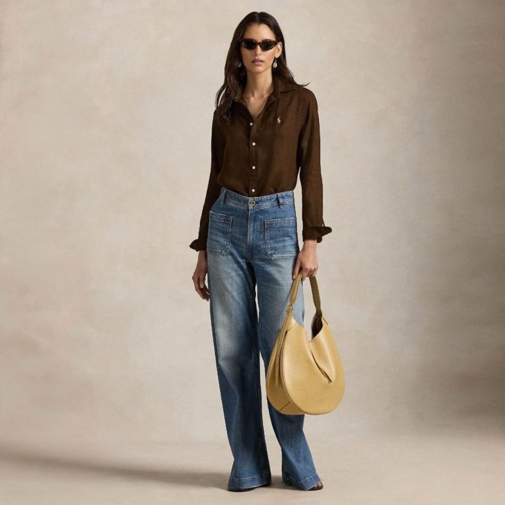 POLO RALPH LAUREN WOMEN CLASSIC FIT LINEN SHIRT