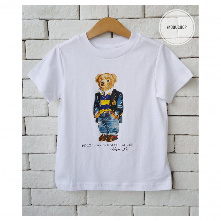 POLO RALPH LAUREN POLO BEAR COTTON KIDS TEE