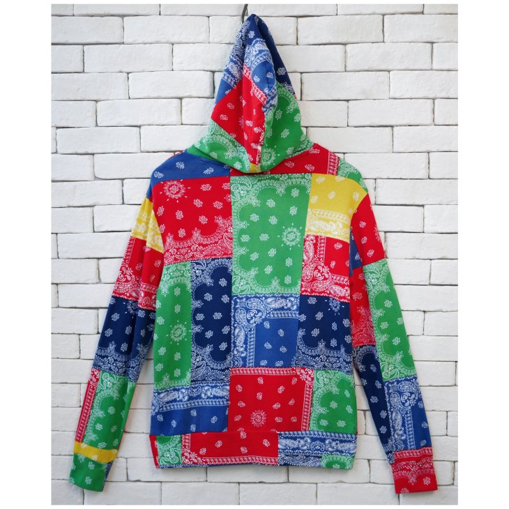 POLO RALPH LAUREN PATCHWORK PRINT SPA TERRY HOODIE