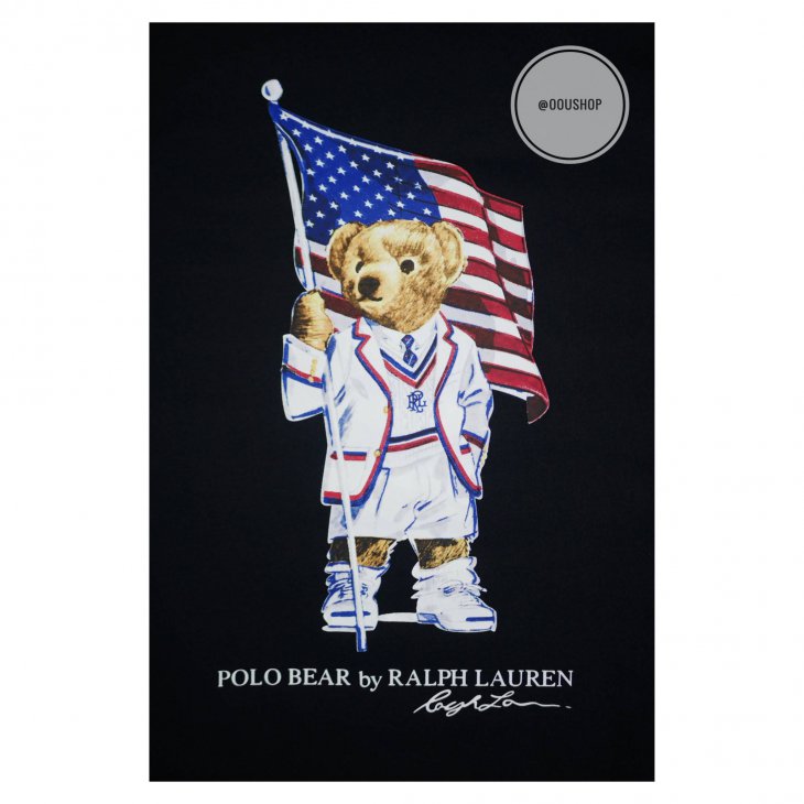 POLO RALPH LAUREN FLAG BEAR COTTON T-SHIRT